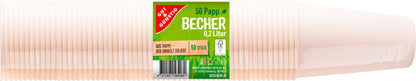GUT&GÜNSTIG Pappbecher weiß 0,2l 50ST