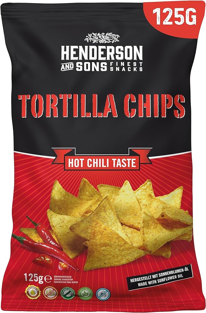 Henderson&Sons Tortilla Chips Hot Chili 125g
