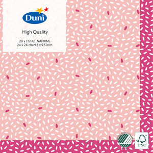 Duni Servietten Rice pink 3-lagig 24x24cm 20ST