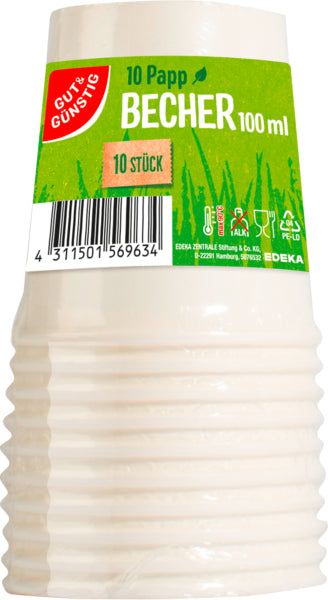 GUT&GÜNSTIG Pappbecher 0,1l 10ST