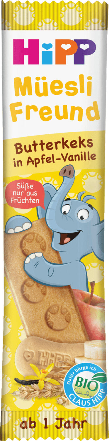 Bio Hipp Müesli-Freund Elefant Butterkeks in Apfel-Vanille ab 1+ 20g