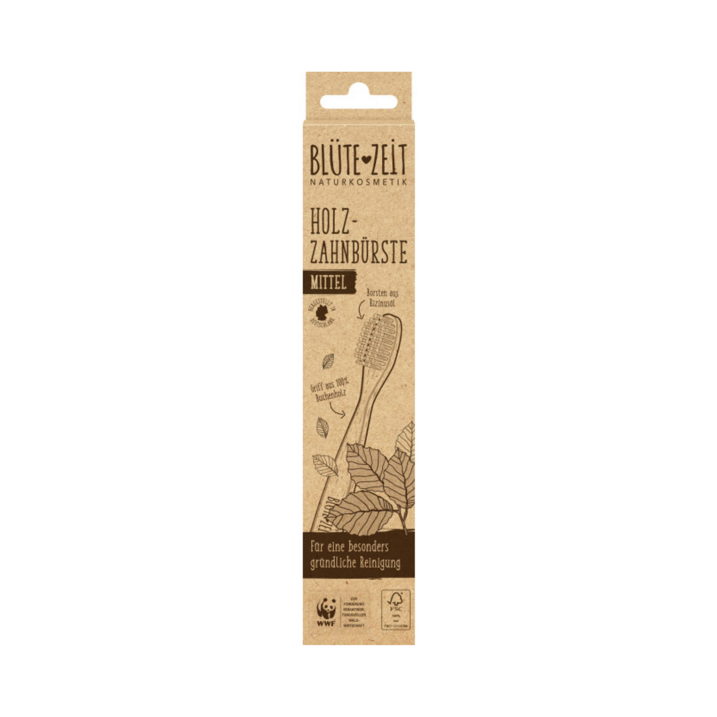 BLÜTEZEIT Holzzahnbürste Erwachsene mittel