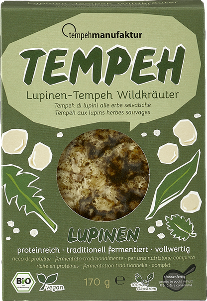 Bio Tempehmanufaktur Lupinen Tempeh Wildkräuter 170g