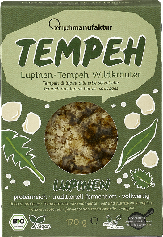 Bio Tempehmanufaktur Lupinen Tempeh Wildkräuter 170g