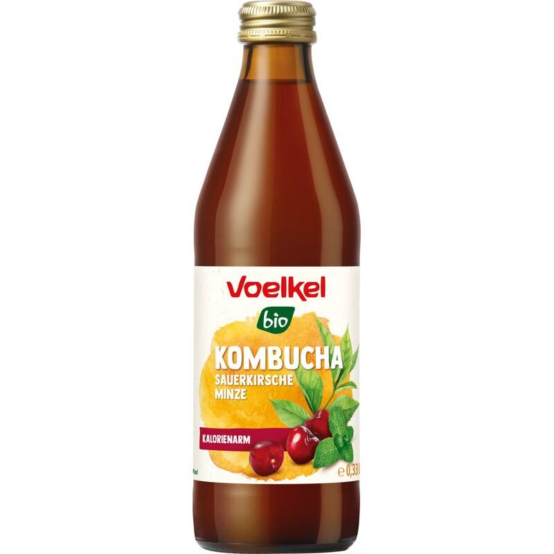 Bio Voelkel Kombucha Sauerkirsche Minze 0,33l MW