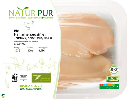 Bio Natur Pur Hähnchenbrustfilet ohne Haut ca.500g
