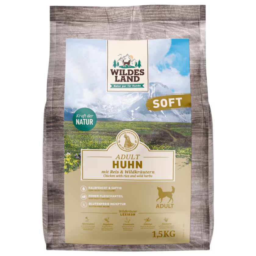 Wildes Land Huhn mit Reis und Wildkräutern soft 1,5kg