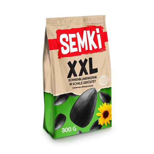 Semki XXL schwarze Sonnenblumenkerne in Schale geröstet 300g