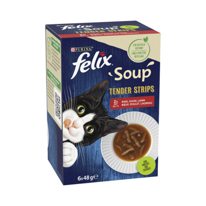 Felix Soup Tender Strips Land 6x48g