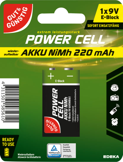 GUT&GÜNSTIG Akku E-Block 6HR61 220mAh 9V