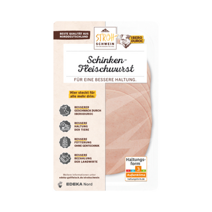 Gutfleisch Strohschwein Schinkenfleischwurst 80g