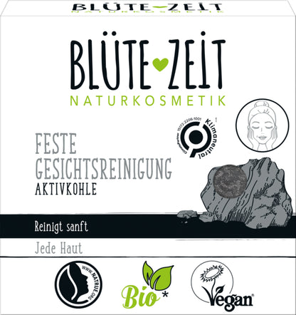 BLÜTEZEIT Feste Gesichtsreinigung Aktivkohle 60g