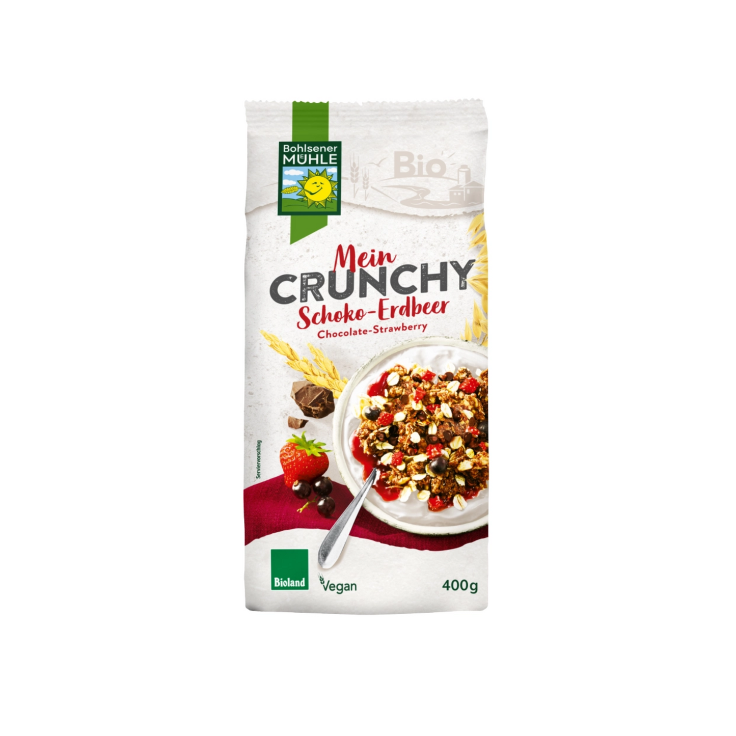 Bio Bohlsener Mein Schoko Erdbeere Cassis Knuspermüsli 400g