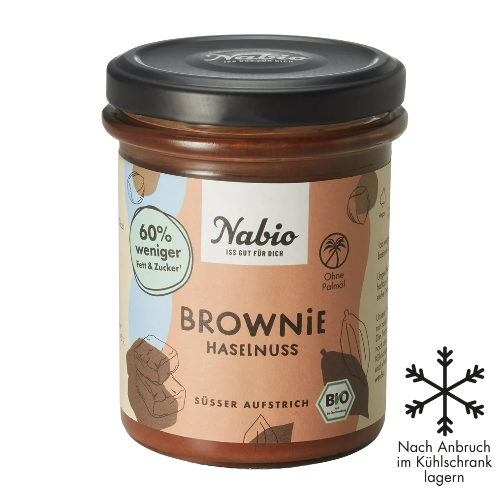 Bio Nabio Süßer Aufstrich Brownie Haselnuss 175g