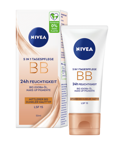 Nivea BB Tagespflege 5in1 24h Feuchtigkeit hell LSF15 50ml