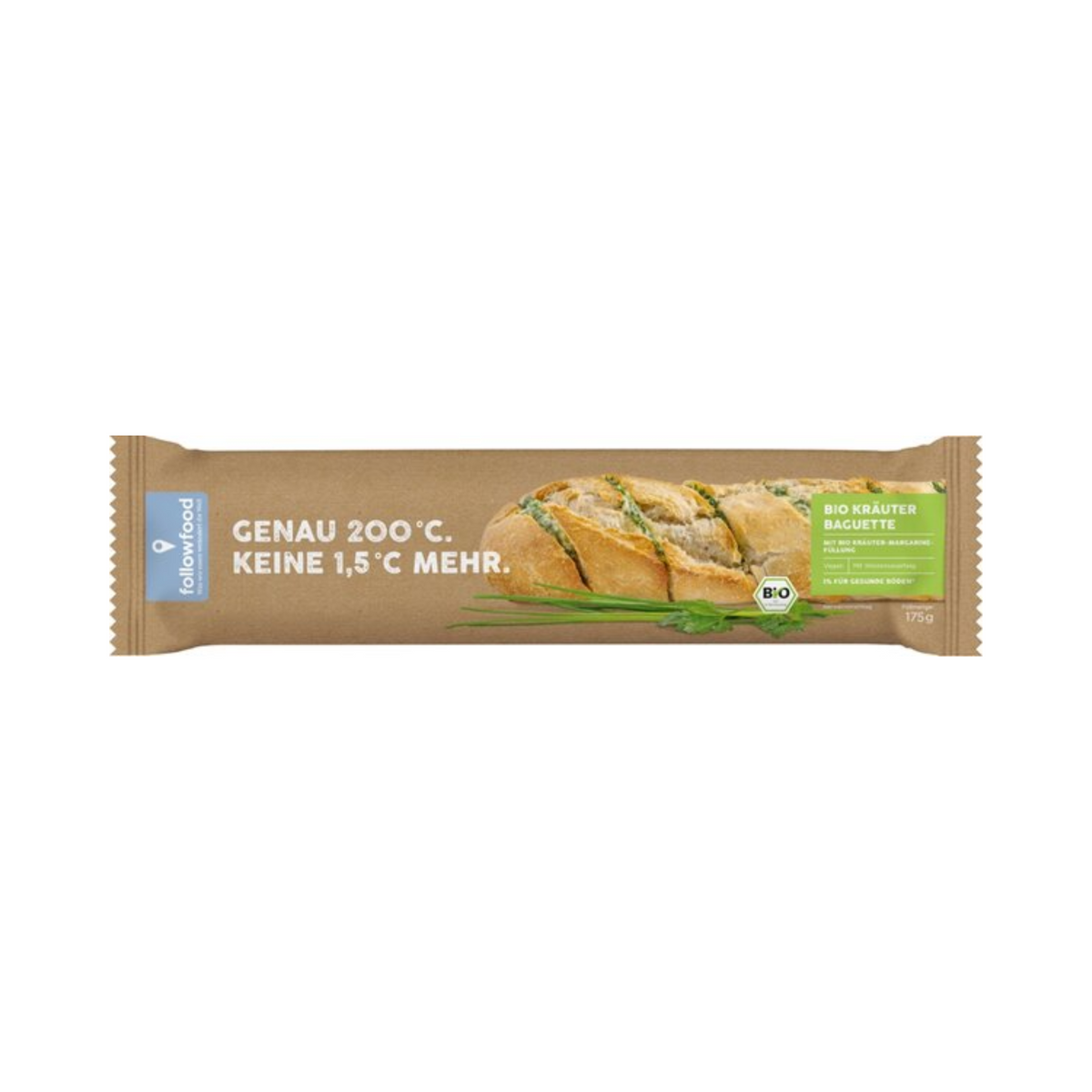 Bio Followfood Kräuter Baguette mit Kräuter-Margarine-Füllung 175g