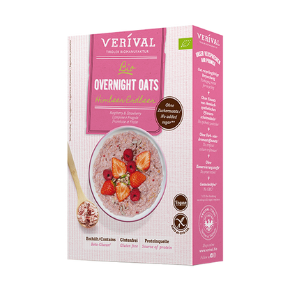 Bio Verival Overnight Oats Himbeer-Erdbeer 350g