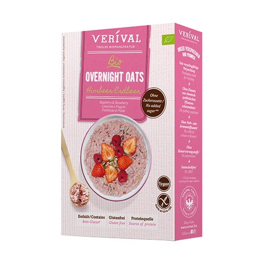 Bio Verival Overnight Oats Himbeer-Erdbeer 350g