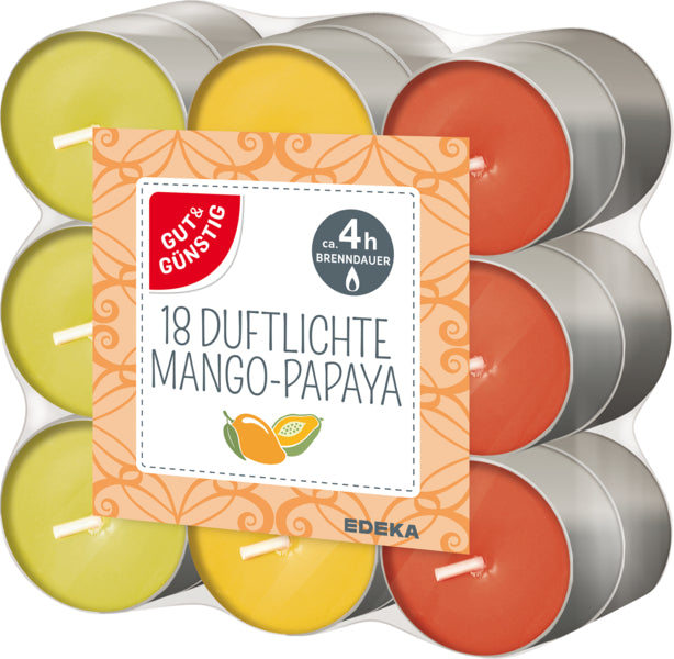 GUT&GÜNSTIG Duftlichte Mango/Papaya 18ST