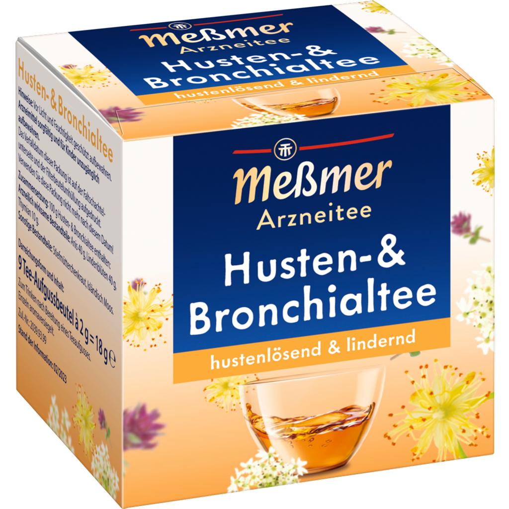 Meßmer Arzneitee Husten-& Bronchialtee hustenlösend & lindernd 9x2g