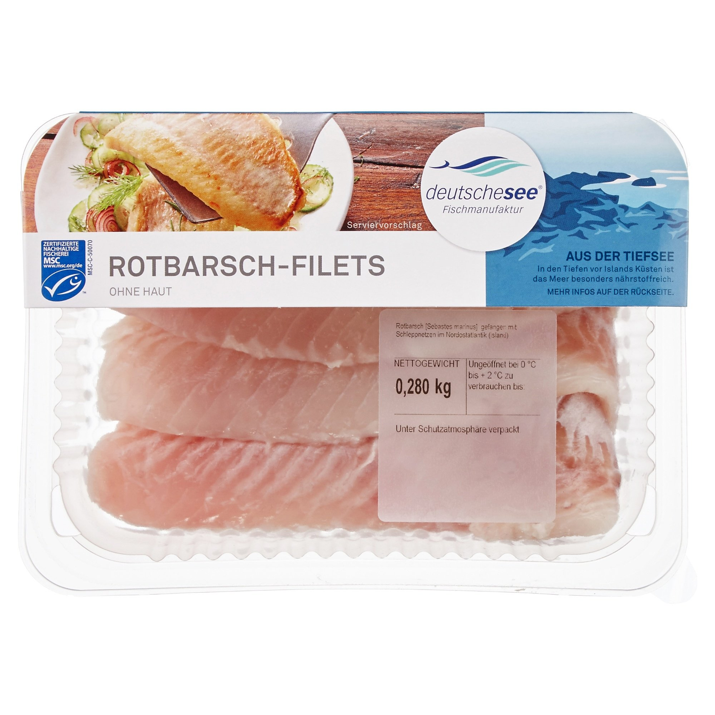 MSC Deutsche See Rotbarschfilet ohne Haut 270g