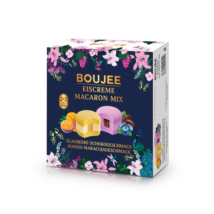 Boujee Macaron Blaubeere-Schoko Mango-Maracuja 4x60g