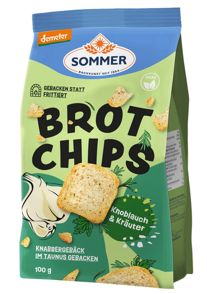 Demeter Sommer Brot Chips Knoblauch 100g