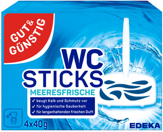 GUT&GÜNSTIG WC Duftsticks Meeresfrische 4x40g