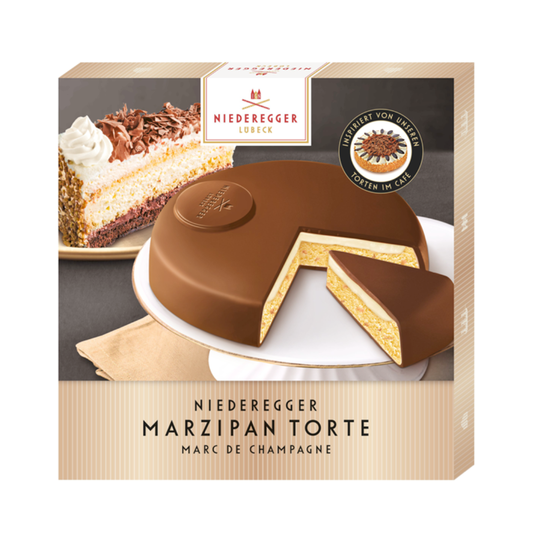 Niederegger Marzipan-Torte Marc de Champagne in Vollmilch-Schokolade 185g