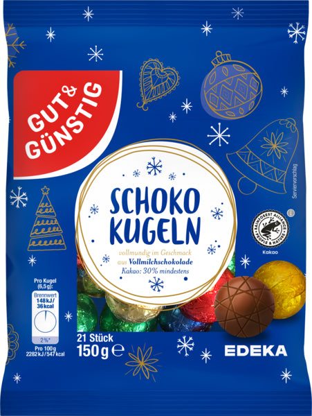 GUT&GÜNSTIG Massive Schokoladenkugeln 150g