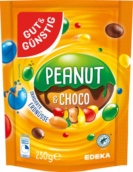 GUT&GÜNSTIG Peanut&Choco dragierte Erdnüsse bunt 250g