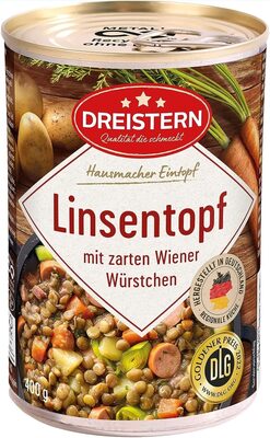 Dreistern Linseneintopf mit Wiener Würstchen 400g