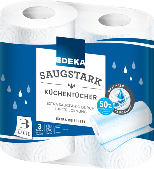 EDEKA Küchentücher extra saugstark TAD 3lagig 2x70Blatt