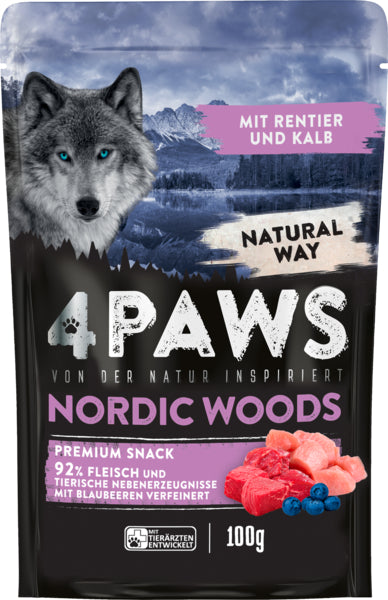 4Paws nordic woods Rentier Kalb&Huhn 100g