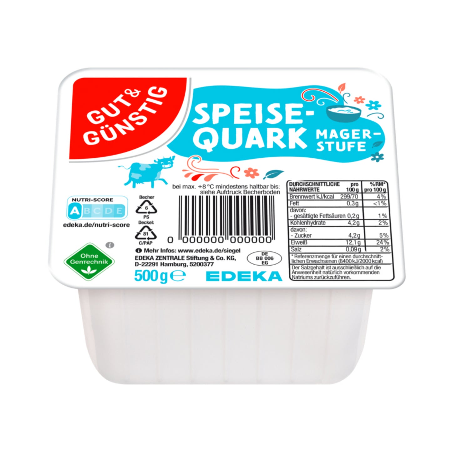 GUT&GÜNSTIG Speisequark Magerstufe 500g VLOG