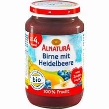 Bio Alnatura Birne mit Heidelbeere nach dem 4.Monat 190g