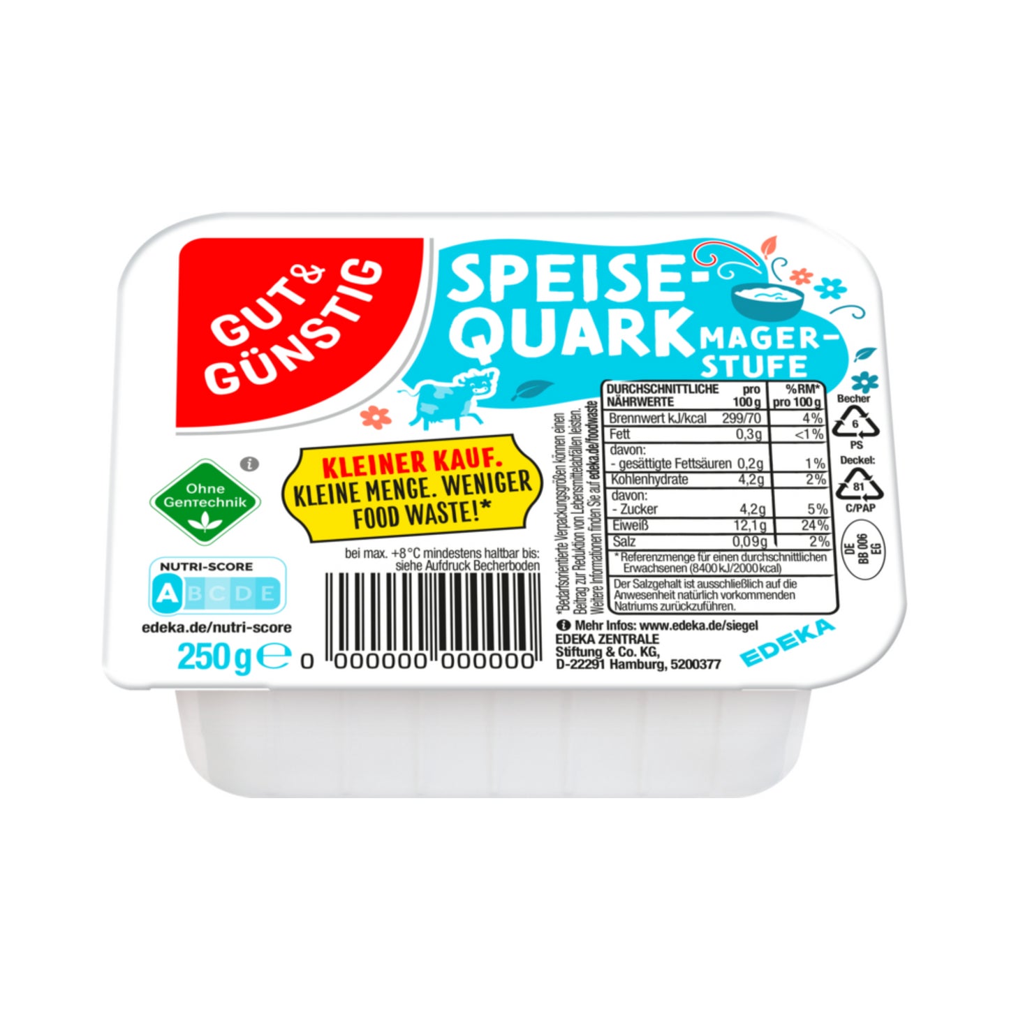 GUT&GÜNSTIG Speisequark Magerstufe 250g VLOG