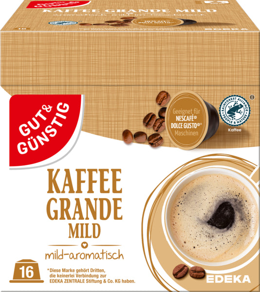 GUT&GÜNSTIG Kaffeekapseln Grande Mild 16x7,5g