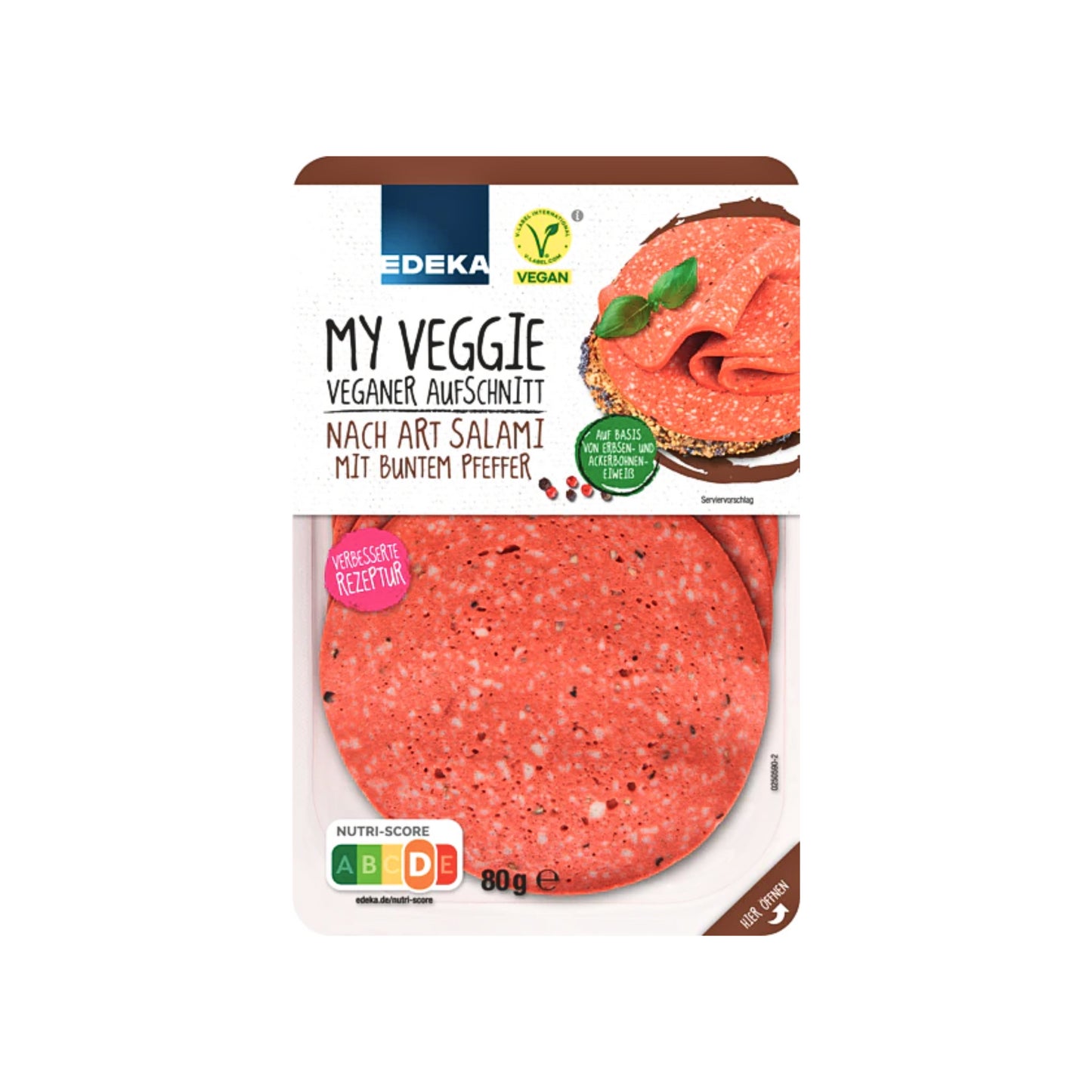 EDEKA My Veggie Vegane Salami mit buntem Pfeffer 80g