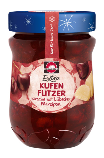 Schwartau Extra Kirsch-Marzipan Winterpromotion 2017 Kufenflitzer 340g