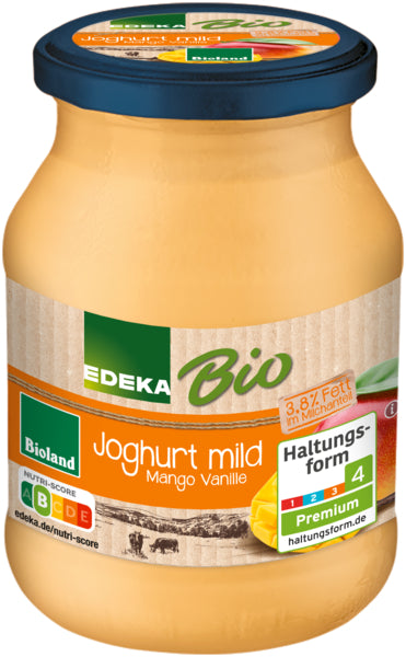 Bio EDEKA Joghurt Mango Vanille 3,8% 500g MW