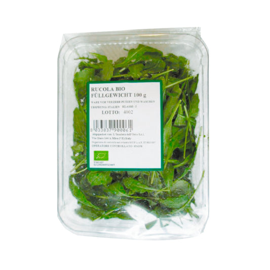 Bio Unsere Heimat Rucola Deutschland Klasse II 100g Schale mit Flowpack