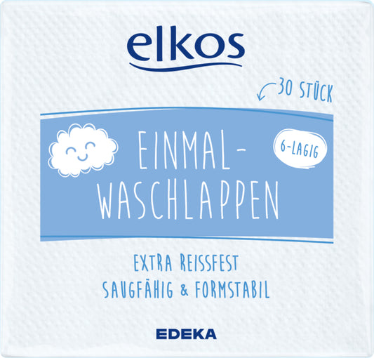 EDEKA elkos Einmal-Waschlappen weiß 30ST