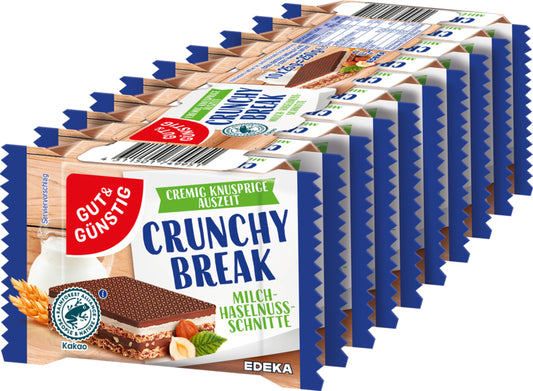 GUT&GÜNSTIG Milch-Haselnussschnitte 10x25g