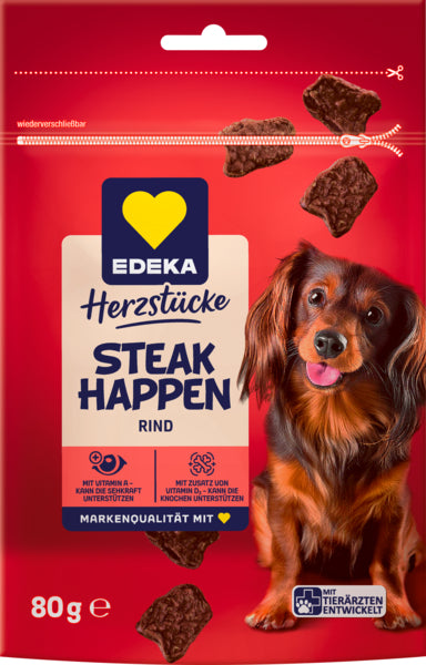 EDEKA Herzstücke Steak Happen mit viel Rind 80g