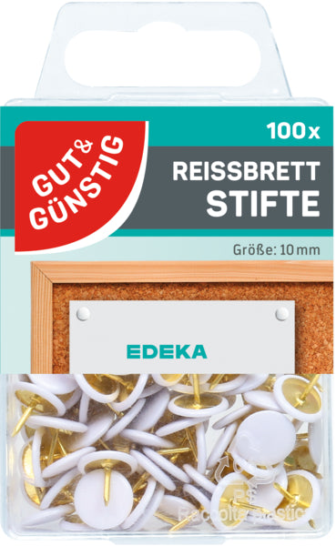 GUT&GÜNSTIG Reißbrettstifte weiß 100ST