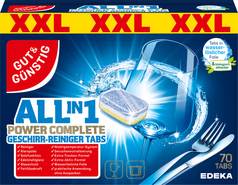 GUT&GÜNSTIG All-in-One Geschirrreiniger Tabs XL 70x18g