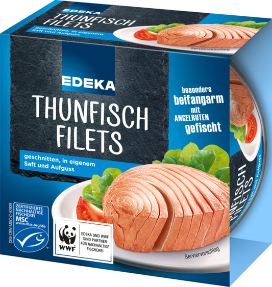 MSC EDEKA Thunfischfilets in eigenem Saft und Aufguss 185g