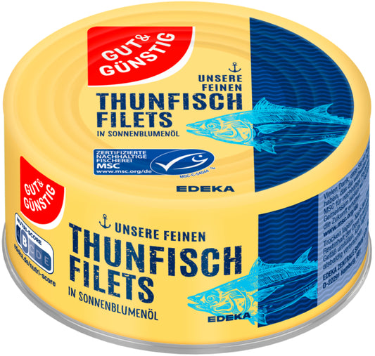 MSC GUT&GÜNSTIG Thunfischfilets in Sonnenblumenöl 195g