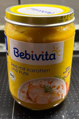 Bio Bebivita Menüs Reis mit Karotten und Pute ab 5.Monat 190g